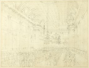 Study for Freemason's Hall, Great Queen Street, from Microcosm of London, c. 1808.