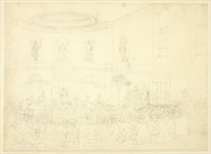 Study for India House, the Sale Room, from Microcosm of London, c. 1809.