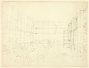 Study for Royal Institution, Albemarle Street, from Microcosm of London, c. 1809.