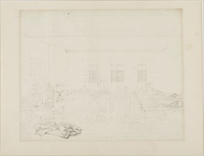 Study for Bridewell Prison, Women's Side, from Microcosm of London, c. 1808.