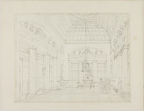 Study for The Hall, Carlton House, from Microcosm of London, c. 1808.