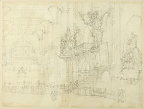 Study for Guild Hall, from Microcosm of London, c. 1808.