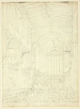 Study for St. Margaret's Church, from Microcosm of London, c. 1809.