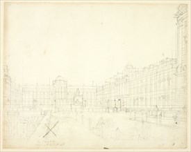 Study for Somerset House, Strand, from Microcosm of London, c. 1809.
