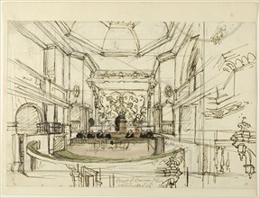 Study for Court of Common Pleas, Westminster Hall, from Microcosm of London, 1807.