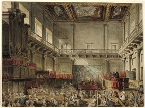 Study for Royal Chapel, Whitehall, in Micocosm of London, 1807-10.