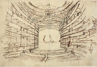 Study for Opera House, from Microcosm of London, c. 1808.