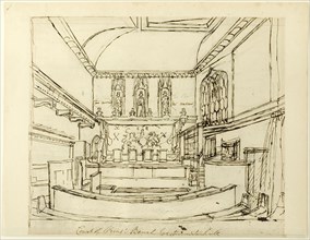 Study for Court of King's Bench, Westminster Hall, from Microcosm of London, c. 1808.