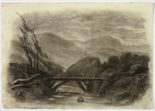 Mountain Stream with Small Bridge I, c. 1855.