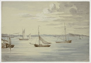 View Inchkeith and the Firth of Forth Islands from Granton, September 1844.