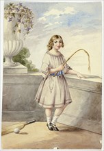 Young Girl with Crop and Cricket Bat, n.d.