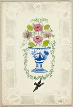 Untitled Valentine (Vase of Flowers with Bird), c. 1840.