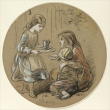 Girl Bringing Food to Poor Children, n.d.