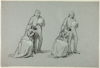 Two Sketches: Father and Daughter, n.d.