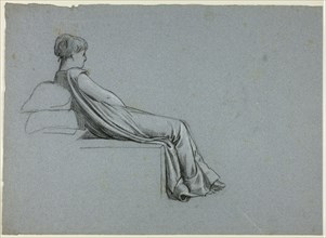 Seated Woman Leaning on Pillows, n.d.