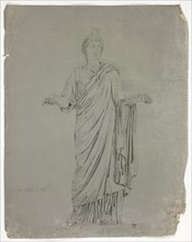 Antique Statue of Standing Goddess with Outstretched Arms, 1774.