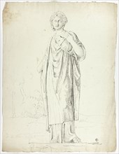 Antique Statue of Standing Draped Woman, 1774.