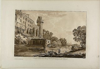 Caesar’s Tower and Part of Warwick Castle from the Island, plate three from Views of Warwick Castle, January 1776.