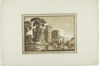 The South Gate of Cardiff Castle in Glamorgan Shire, from Twelve Views in Aquatint from Drawings taken on the Spot in South Wales, 1773-75.