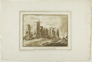Carey Castle in Pembroke Shire, from Twelve Views in Aquatinta from Drawings taken on the Spot in South Wales, 1773-75.