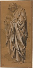 Standing Draped Figure in Profile to Left, c. 1888-1891.
