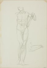 Standing Male with Tablet; separate sketch of right arm, c. 1873-77.