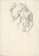Semi-Nude Female Figure with Mirror in Right Hand, c. 1873-77.