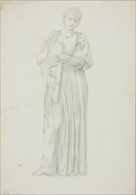 Draped Figure of Woman Playing on a Harp, c. 1873-77.