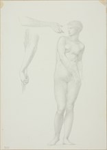 Standing Female Nude and Sketches of Arms, c. 1873-77.