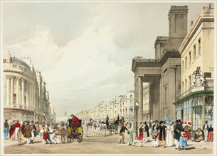 Regent Street Looking Towards the Quadrant, plate eighteen from Original Views of London as It Is, 1842.