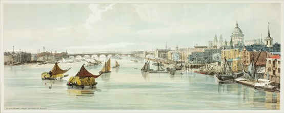 Blackfriars, from Southwark Bridge, plate six from Original Views of London as It Is, 1842.