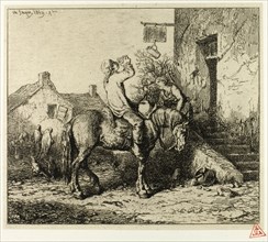 Entrance to an Inn, with Peasant Drinking, 1849.