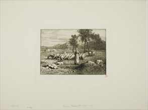 Woman Watching Over a Herd of Pigs, 1868.