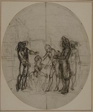Study for a second edition, never published, of Colle's "La Partie de Chasse de Henri IV", Act III, Scene 11, before 1766.