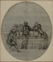 Study for a second edition, never published, of Colle's "La Partie de Chasse de Henri IV", Act III, Scene 10, before 1766.