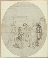 Study for a second edition, never published, of Colle's "La Partie de Chasse de Henri IV", Act III, Scene 11, before 1766.