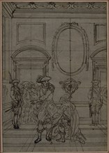 Study for a second edition, never published, of Colle's "La Partie de Chasse de Henri IV", Act I, Scene 6, before 1766.