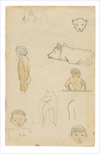 Sketches of Standing Figures and Animals, 1891/93.