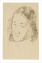 Head of a Tahitian Woman (recto), Sketches of Anatomical Details (verso), 1891/93.