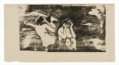 At the Black Rocks, from the Suite of Late Wood-Block Prints, 1898/99.
