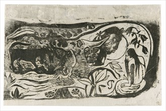 Plate with the Head of a Horned Devil, from the Suite of Late Wood-Block Prints, 1898/99.