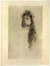 Head of a Woman with Long Hair, n.d.
