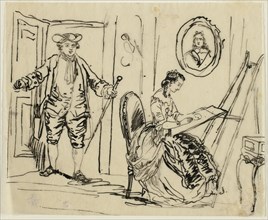 Interior with Man and Woman in Eighteenth-Century Dress, n.d.