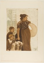 Housewife and Children Returning from the Laundry House, 1899.