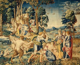Pomona Surprised by Vertumnus and Other Suitors, from The Story of Vertumnus and Pomona, Brussels, 1535/40. Detail from a larger artwork.