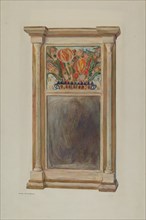 Looking Glass with Decorated Glass Panel, c. 1939.