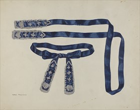 Man's Beaded Taffeta Necktie, 1935/1942.