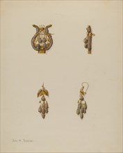 Brooch and Earrings, c. 1938.
