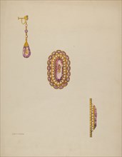 Brooch and Earrings, c. 1936.