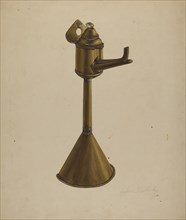 Brass Oil Lamp, c. 1939.